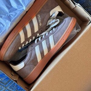 Adidas Handball Spezial Brown and White Sneakers